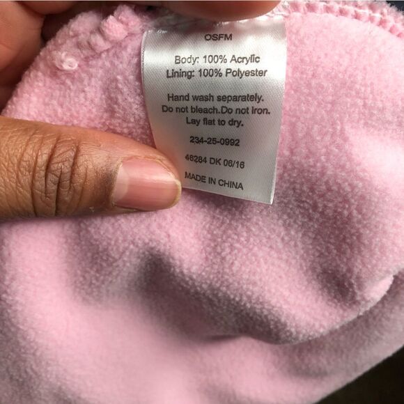 Pink Knit Winter Hat, One Size - Picture 3 of 3